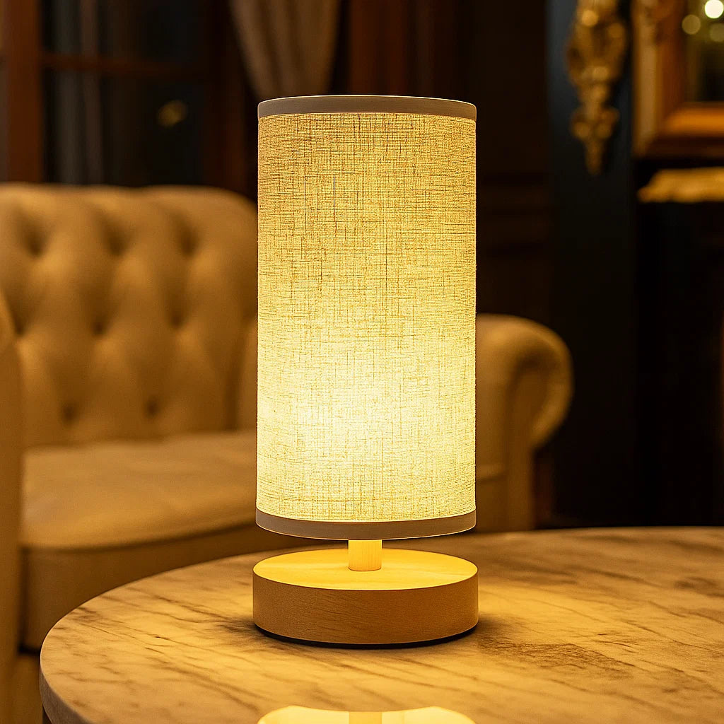 Linnen Look Night Lamp with Modern Design - for a Cosy Ambience