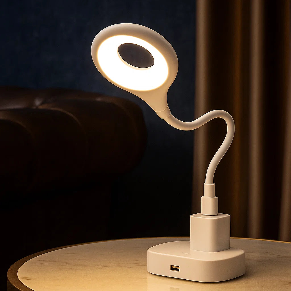 Compact And Rechargeable Night Light - Flexible LED Light For Desk And Bedside Table